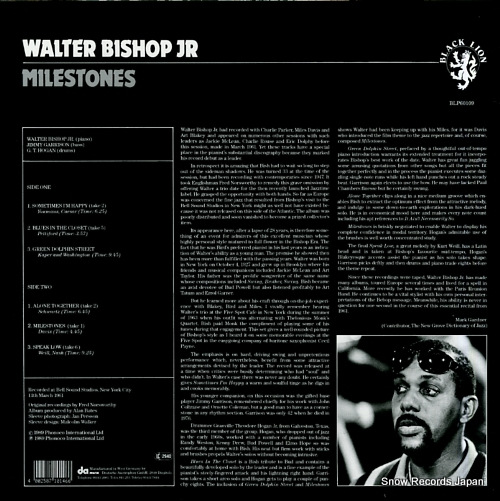 BISHOP, WALTER, JR. milestones BLP60109