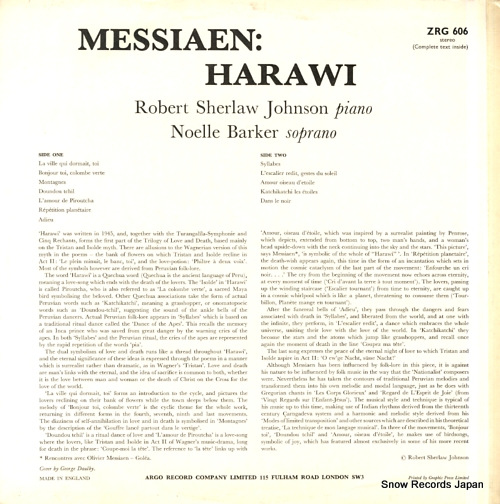 BARKER, NOELLE messiaen; harawi ZRG606