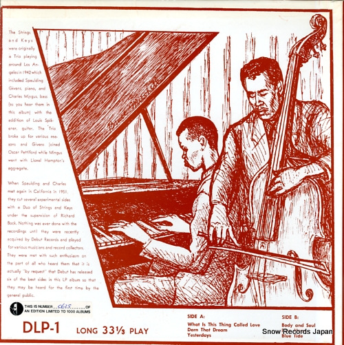 MINGUS, CHARLES strings and keys DLP-1