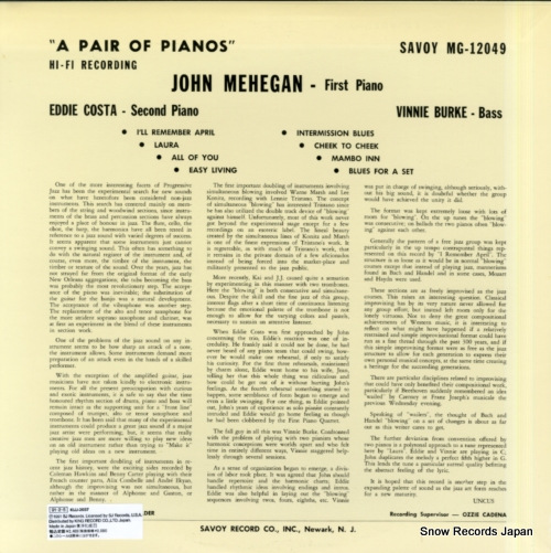 MEHEGAN, JOHN, AND EDDIE COSTA a pair of pianos KIJJ-2037