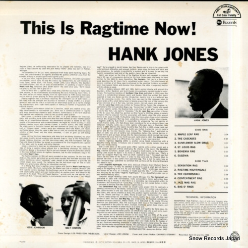 JONES, HANK this is ragtime now! YW-8525-AB