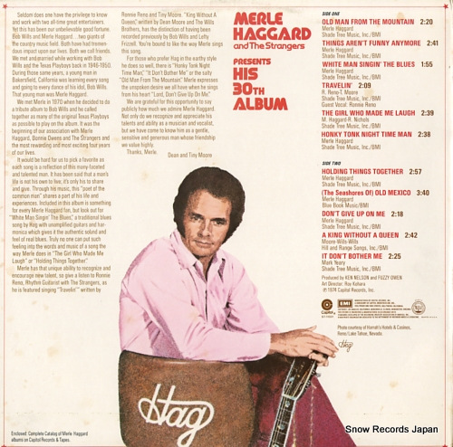 HAGGARD, MERLE merle haggard presents his 30th album ST-11331