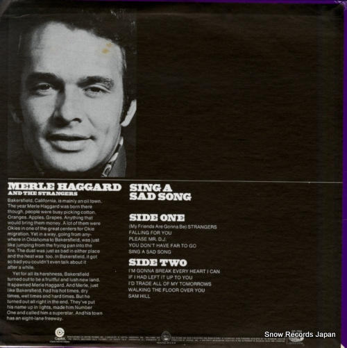 HAGGARD, MERLE sing a sad song SF-708 - back cover