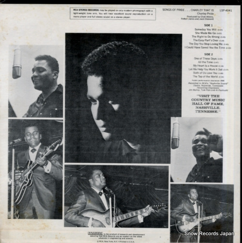 PRIDE, CHARLEY songs of pride...charley that is LSP-4041 - back cover