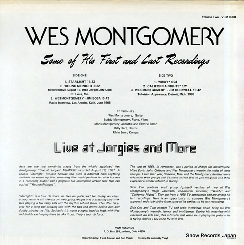 MONTGOMERY, WES live at jorgies and more VGM0008