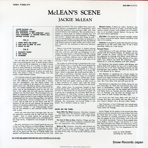 MCLEAN, JACKIE mclean's scene OJC-098