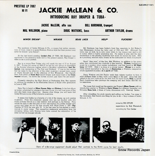 åޥ꡼ jackie mclean & co. OJC-074