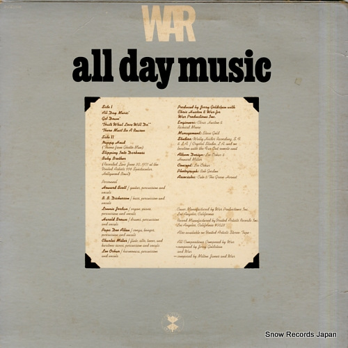 WAR all day music UAS-5546