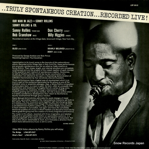 ROLLINS, SONNY our man in jazz LSP-2612