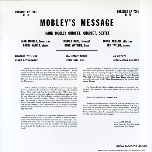MOBLEY, HANK mobley's message PR-7061