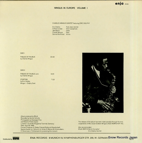MINGUS, CHARLES mingus in europe volume 1 ENJA3049