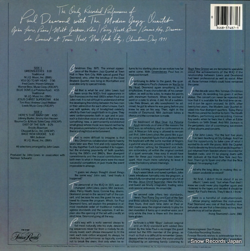 DESMOND, PAUL the only recorded performance FW37487