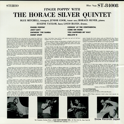 SILVER, HORACE finger poppin' with the horace silver quintet BN4008