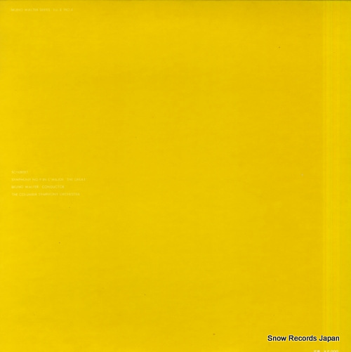 WALTER, BRUNO schubert; symphony no.9 