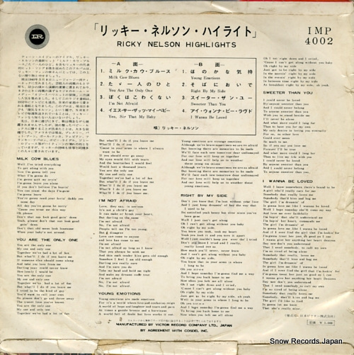 NELSON, RICKY ricky nelson highlights IMP-4002