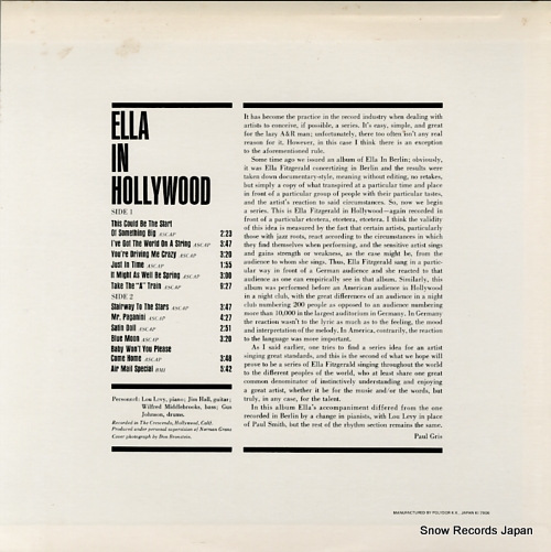 FITZGERALD, ELLA ella in hollywood MV2636