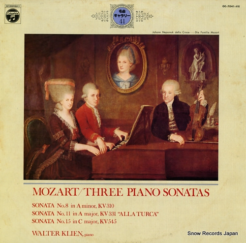 KLIEN, WALTER mozart; three piano sonatas OC-7041-VX