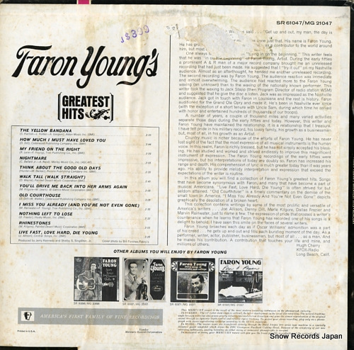 YOUNG, FARON faron young's greatest hits SR61047