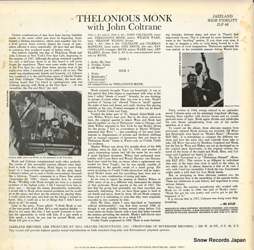 MONK, THELONIOUS, AND JOHN COLTRANE thelonious monk with john coltrane VIJ-119