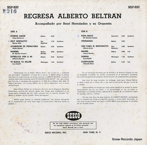 BELTRAN, ALBERTO regresa SCLP-9197