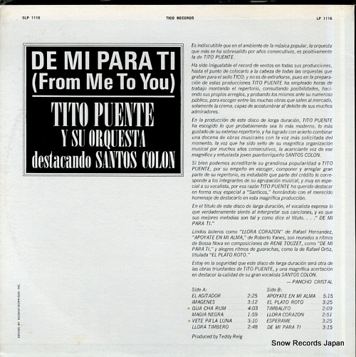 PUENTE, TITO de mi para ti (from me to you) SLP1116