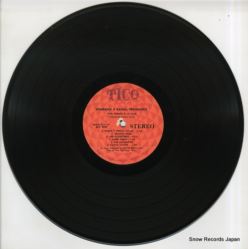PUENTE, TITO, AND LA LUPE homenaje a rafael hernandez (S)LP1131 / TRSLP-1131