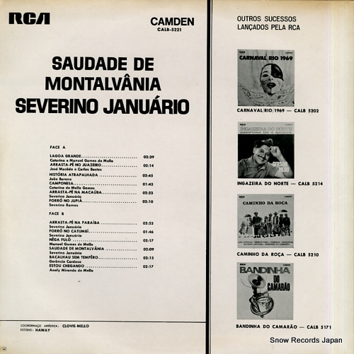 JANUARIO, SEVERINO saudade de montalvania CALB-5221