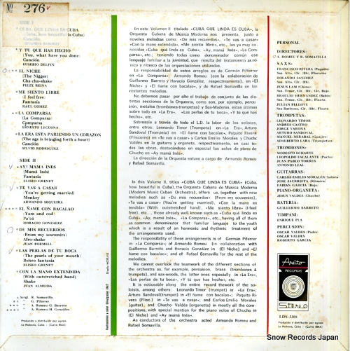ORQUESTA CUBANA DE MUSICA MODERNA cuba que linda es cuba LDS-3308