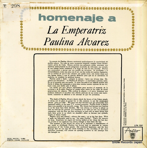 ALVAREZ, PAULINA homenaje a la emperatriz LPA1041