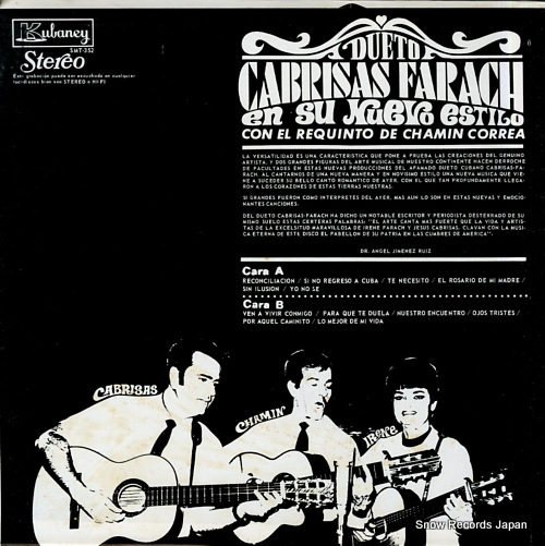DUETO CABRISAS FARACH con el requinto de chamin correa SMT-352 - back cover