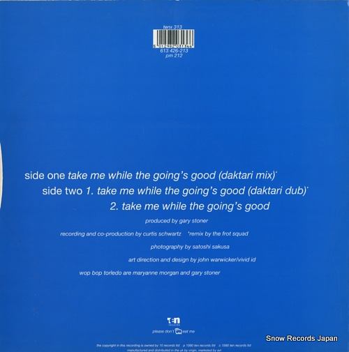 WOP BOP TORLEDO take me while the going's good TENX313 - back cover