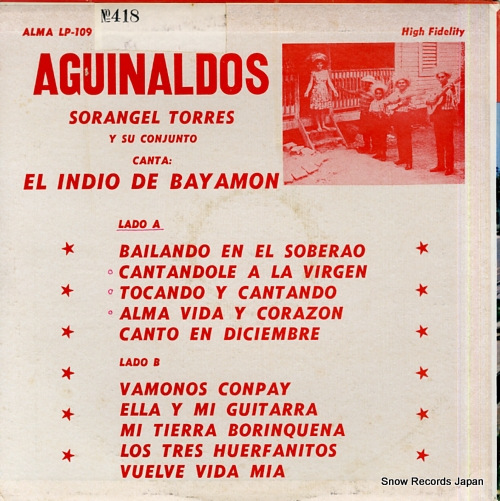 TORRES, SORANGEL, Y SU CONJUNTO aguinaldos ALMA-109 - back cover