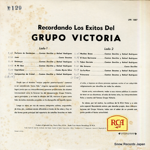 GRUPO VICTORIA recordando los exitos del grupo victoria LPR-1007