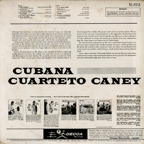 CUARTETO CANEY cubana DL8814