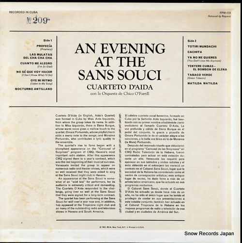 CUARTETO D'AIDA an evening at the sans souci FPM-173 - back cover