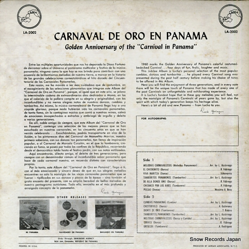 AZCARRAGA, LUCHO carnaval de oro en panama (1910-1960) LA-2002 / ALP-2002