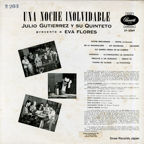 GUTIERREZ, JULIO una noche inolvidable LP-3069