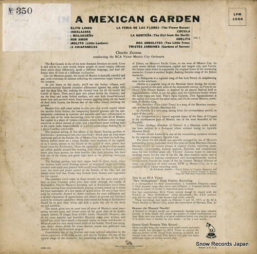 ZARZOSA, CHUCHO in a mexican garden LPM1056 - back cover