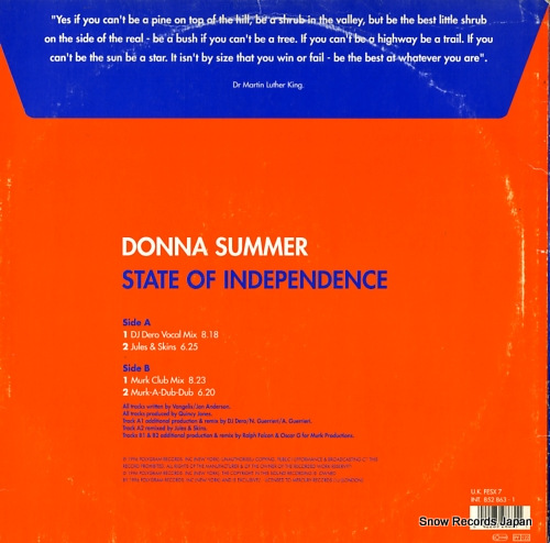 SUMMER, DONNA state of independence FESX7