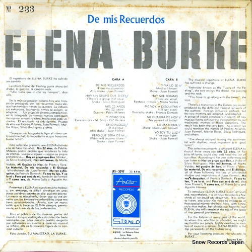BURKE, ELENA de mis recuerdos LPS-3297