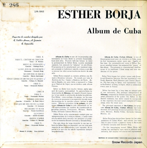BORJA, ESTHER album de cuba LPA-3165