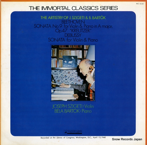 SZIGETI, JOSEPH / BELA BARTOK the artistry of j.szigeti & b.bartok MZ5114