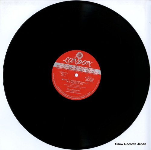 BOSKOVSKY, WILLI mozart; divertimento no.17 in d major k.334 K18C-9231