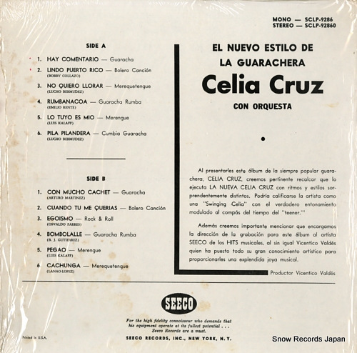 CRUZ, CELIA el nuevo estilo de la guarachera SCLP9286