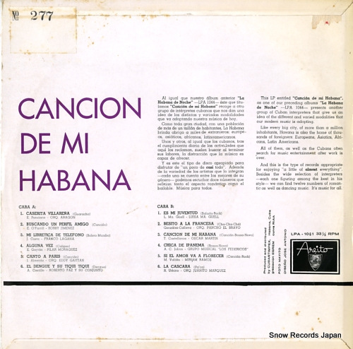 V/A cancion de mi habana LPA-1061 - back cover