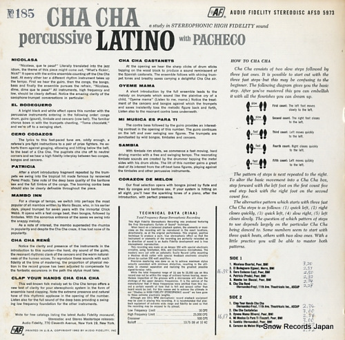 ͡إʥǥ percussive cha cha latino with pacheco AFSD5973