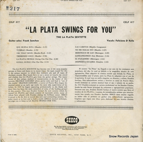 LA PLATA SEXTETTE the la plata sextette swings for you CELP417