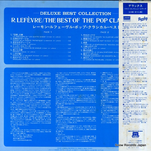 LEFEVRE, RAYMOND the best of the pop classical L20B1043 - back cover