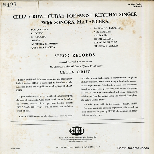 ꥢ륹 cuba's foremost rhythm singer CELP-432