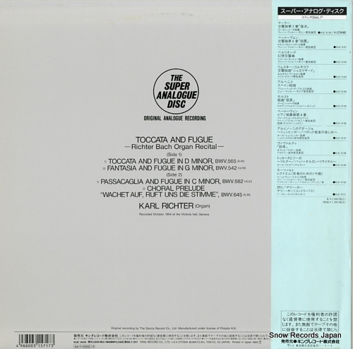 RICHTER, KARL toccata and fugue KIJC-9149